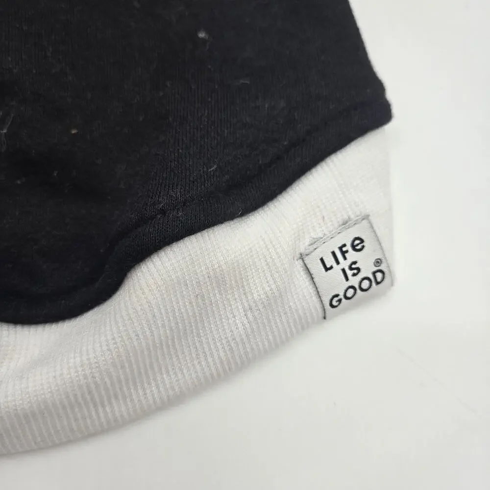LIFE IS GOOD Dog Hoodie Skulls SMALL Black White Fleece GOTHCORE PUNK NEW!